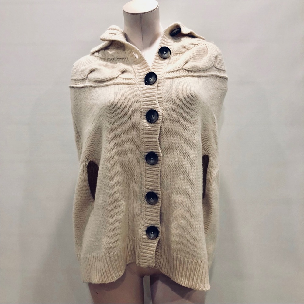 Club Monaco Cashmere Wool blend Shawl Cape Poncho